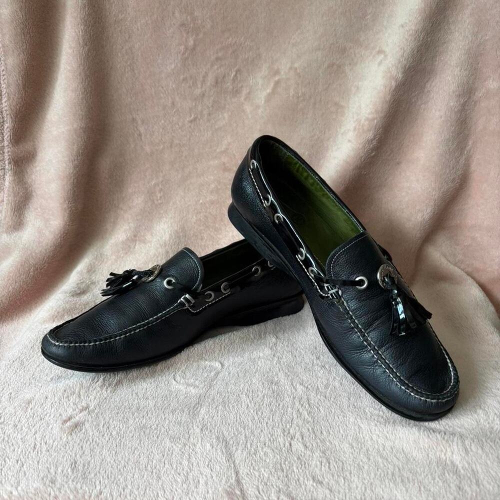 Cole Haan black pebbled leather loafers SZ 8